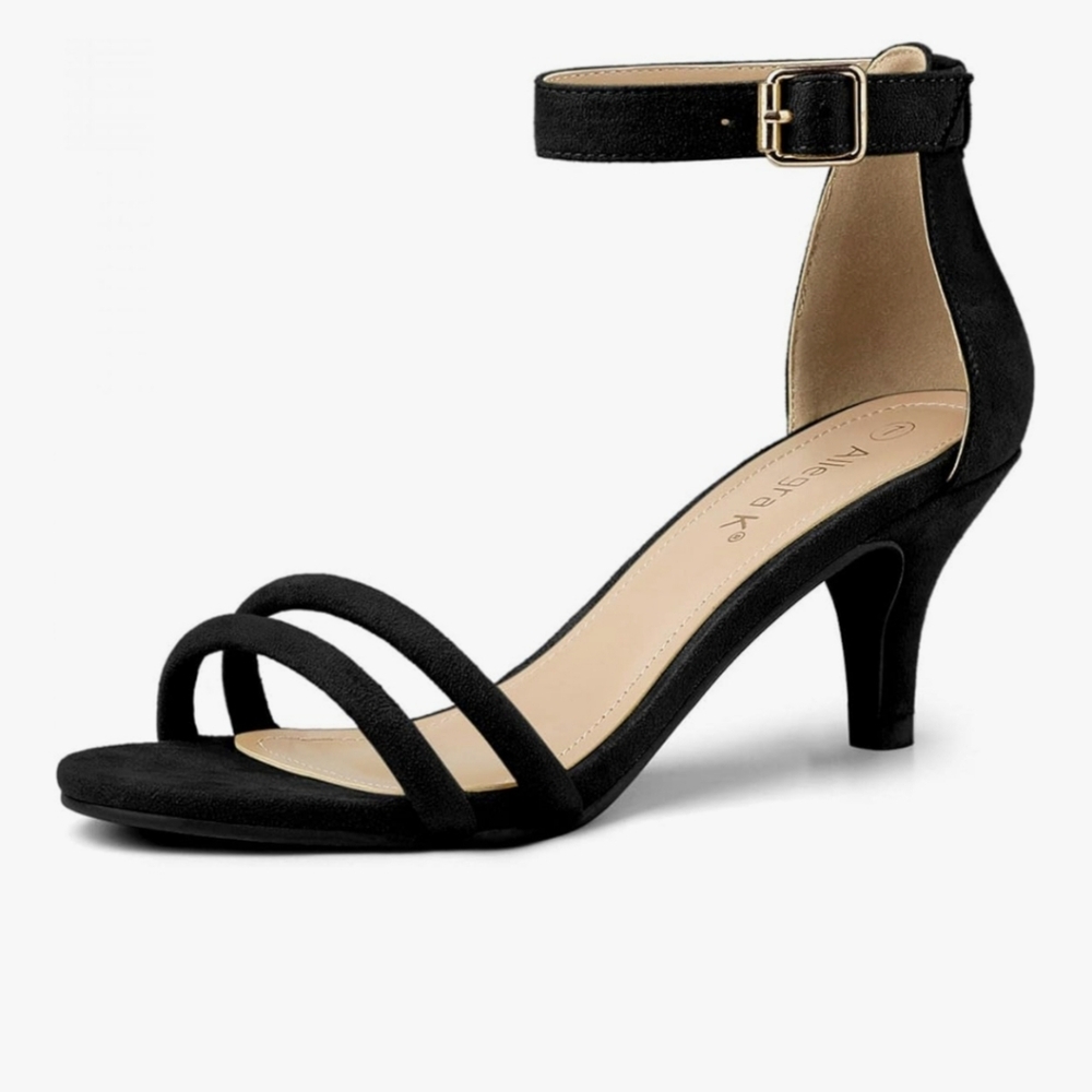 Elegant Black Ankle Strap Heels